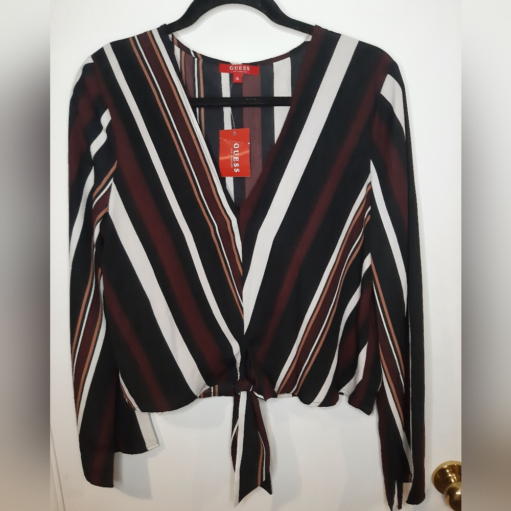 Purple stripped Guess flowy work shirt